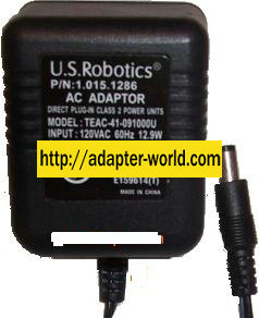 US ROBOTICS TEAC-41-091000U ADAPTER 9V AC 1A FOR USR MODEM